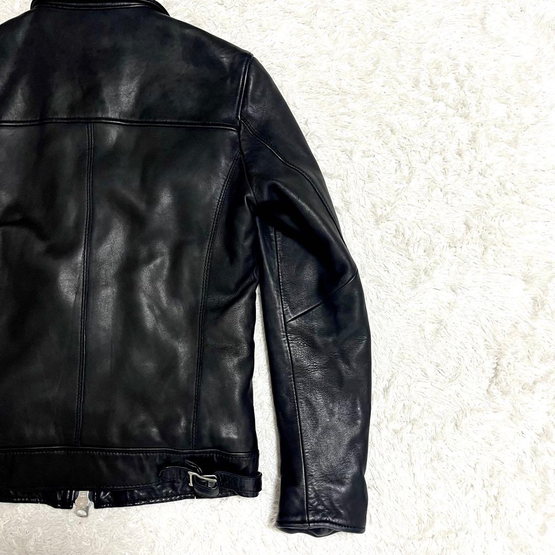 ✨美品✨ナノユニバース レザージャケット ライダース 羊革 サーモライト