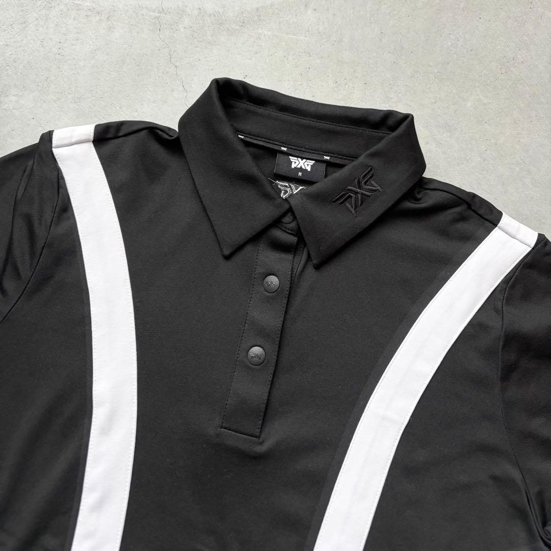 【美品】PXG パーソンズエクストリームゴルフ コントラストストライプ 半袖ポロ
