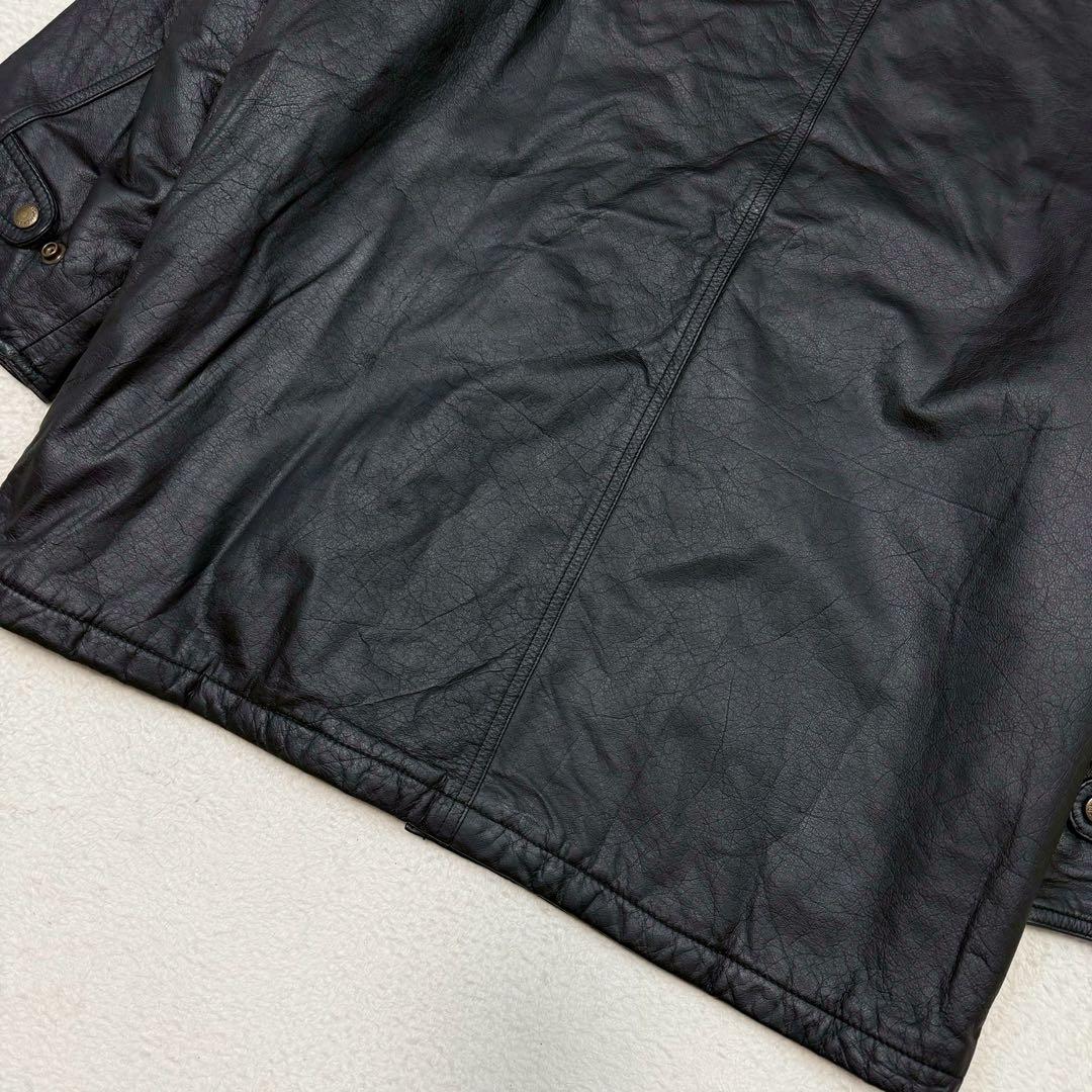 美品 80s Lサイズ OLD UNIQLO レザーコート 牛革 キルティング