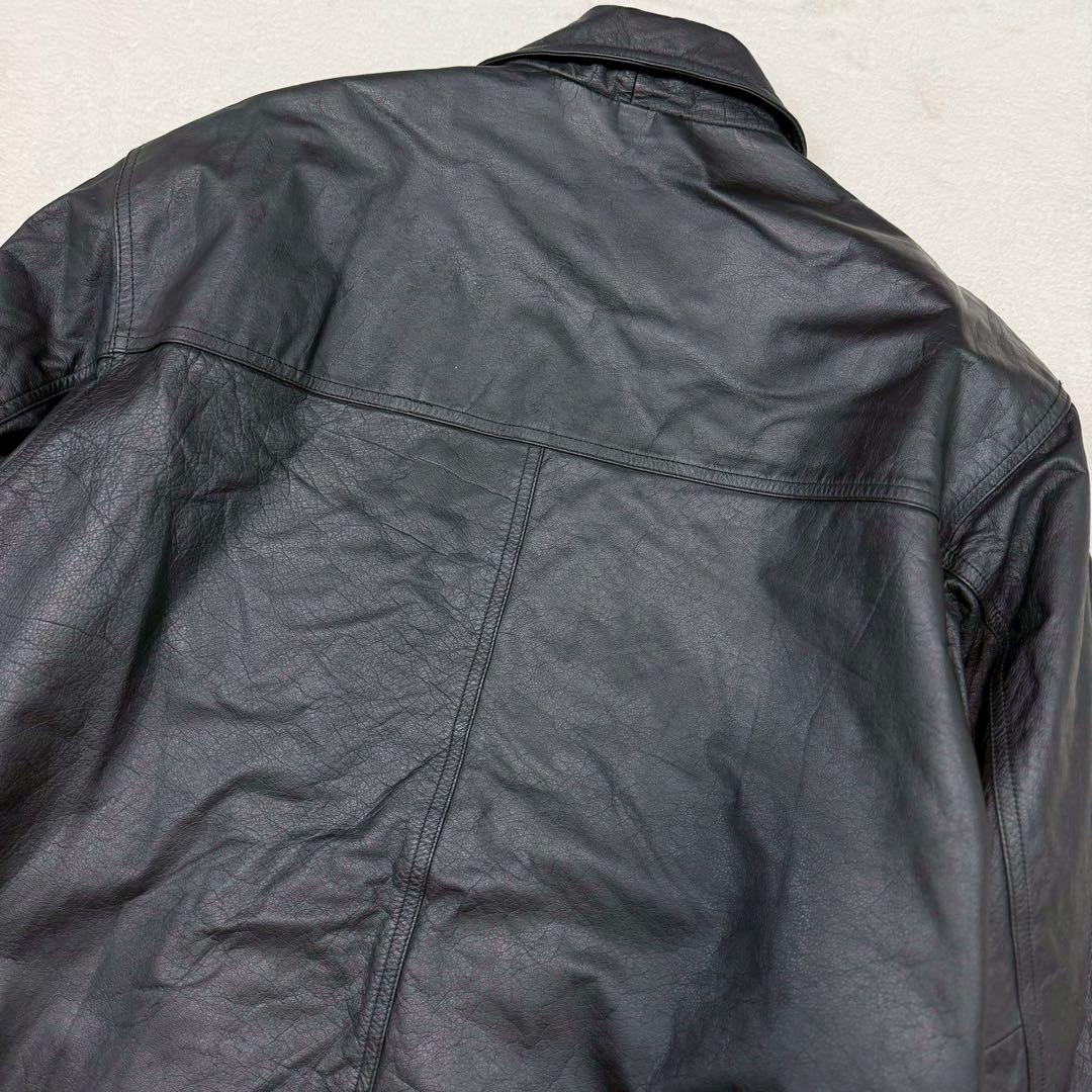 美品 80s Lサイズ OLD UNIQLO レザーコート 牛革 キルティング