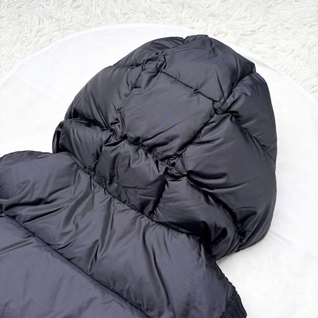 MONCLER ハイブリッド ダウンベスト ジレ ニット フード 男女兼用 黒