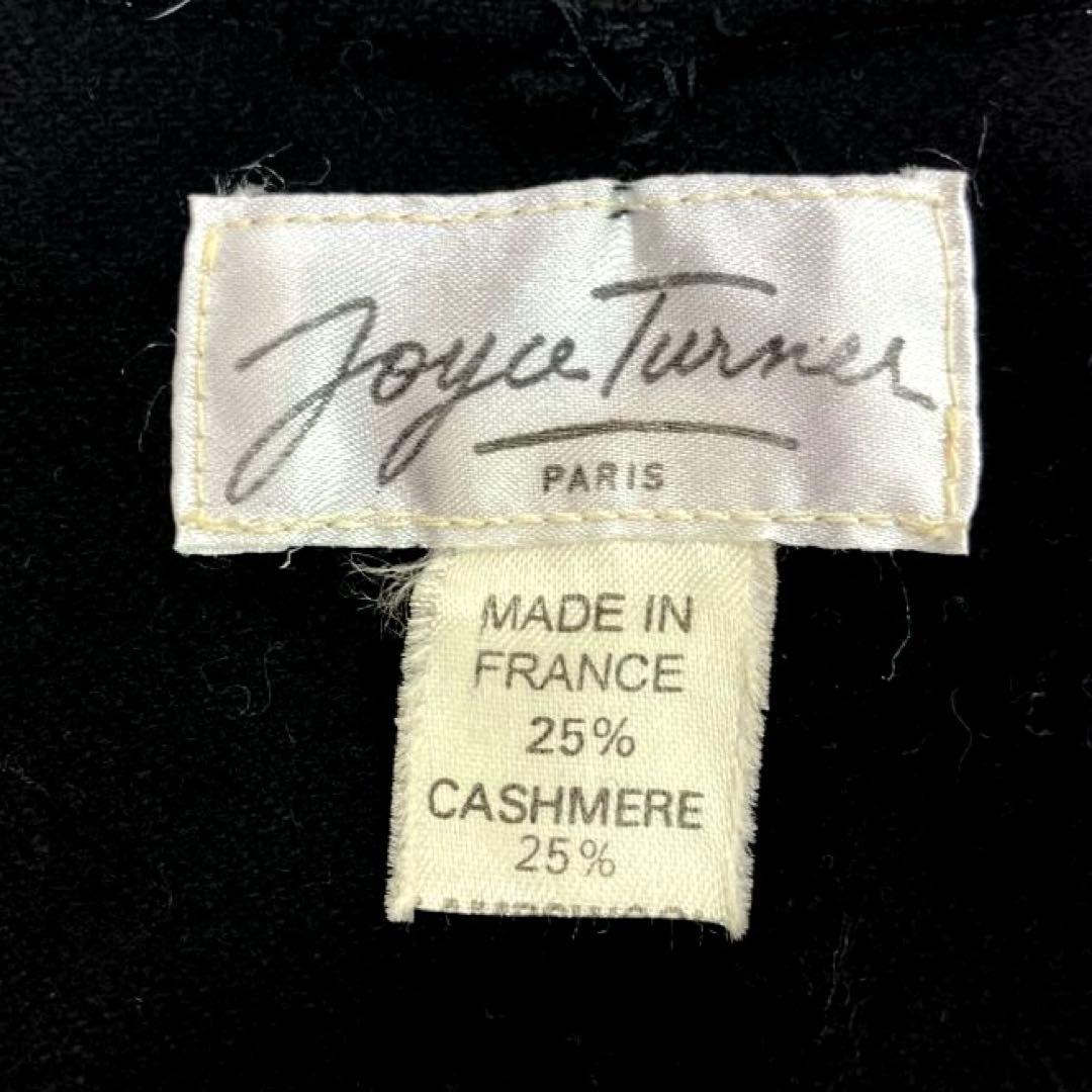 フランス製　ベージュと黒の葉デザイン　ポンチョ・ケープコート　ウール・カシミヤ
