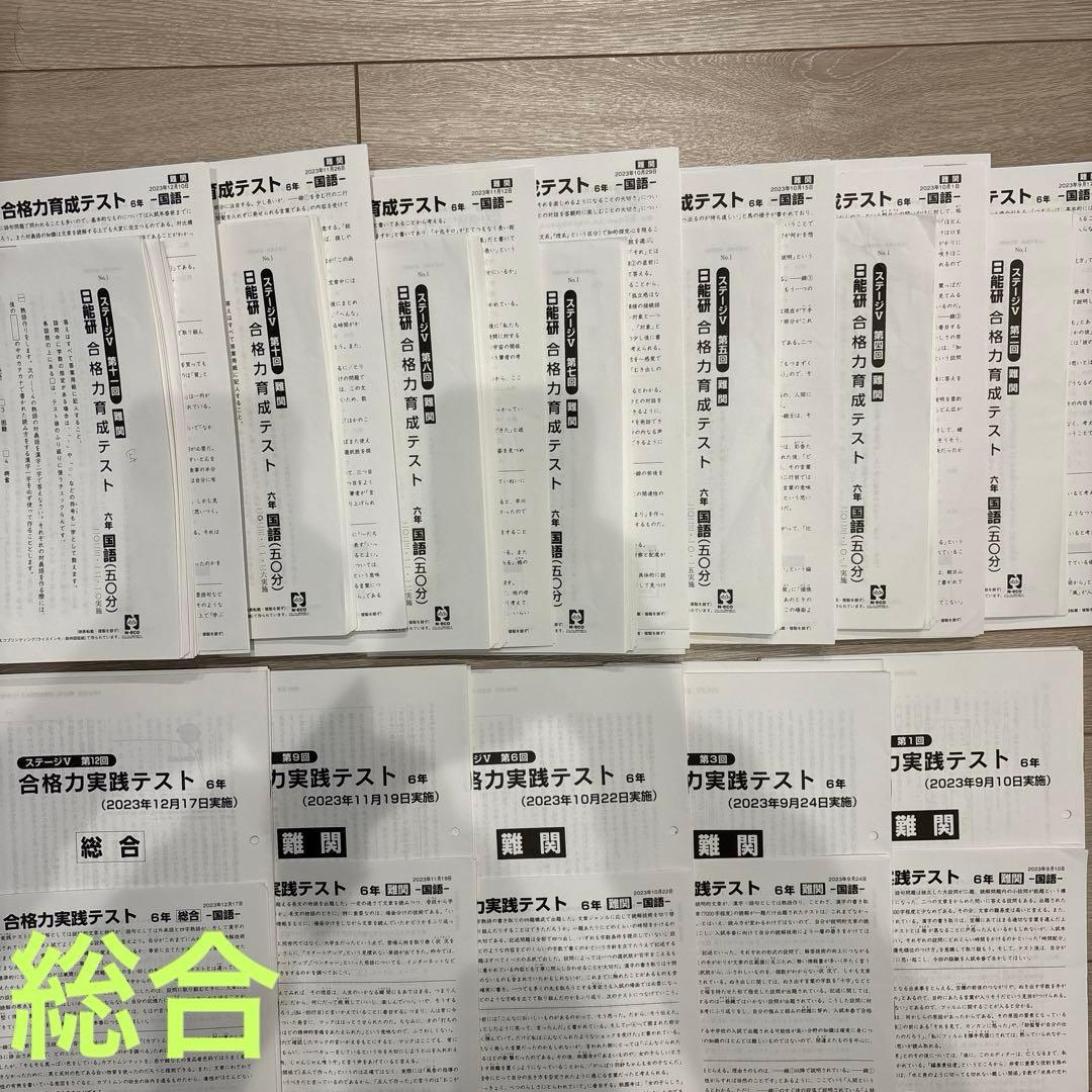 ①日能研　2023年度　六年生　全テスト　上位クラス