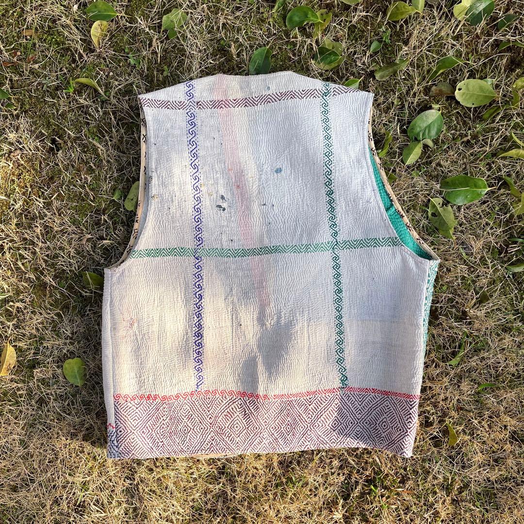 TOWAVASE トワヴァーズ ヴィンテージカンタキルト 刺し子刺繍 ベスト