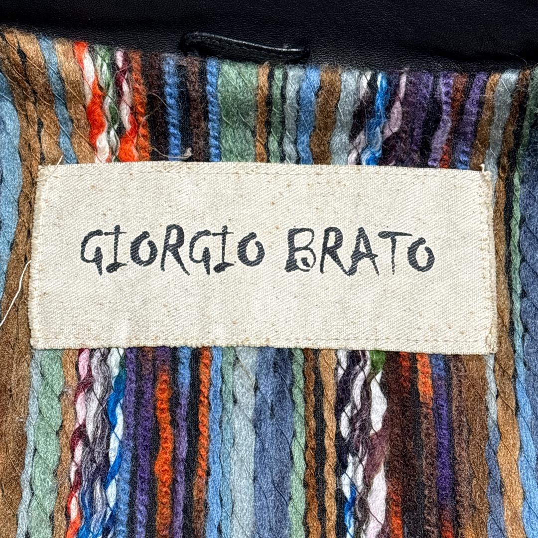 希少 GIORGIOBRATO レザーブルゾン 48 ジョルジオブラット 伊製