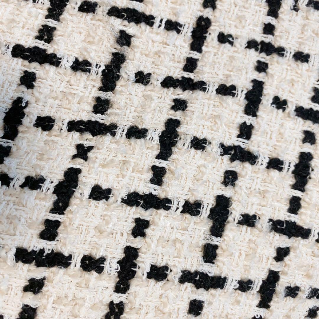 【美品】TOCCA ツイードワンピース Aライン ウエストマーク フリンジ 人気