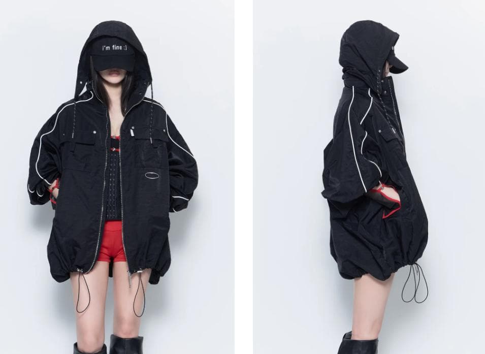 ジャケット・アウター nylon jacket heart THEREDTHREAD bk
