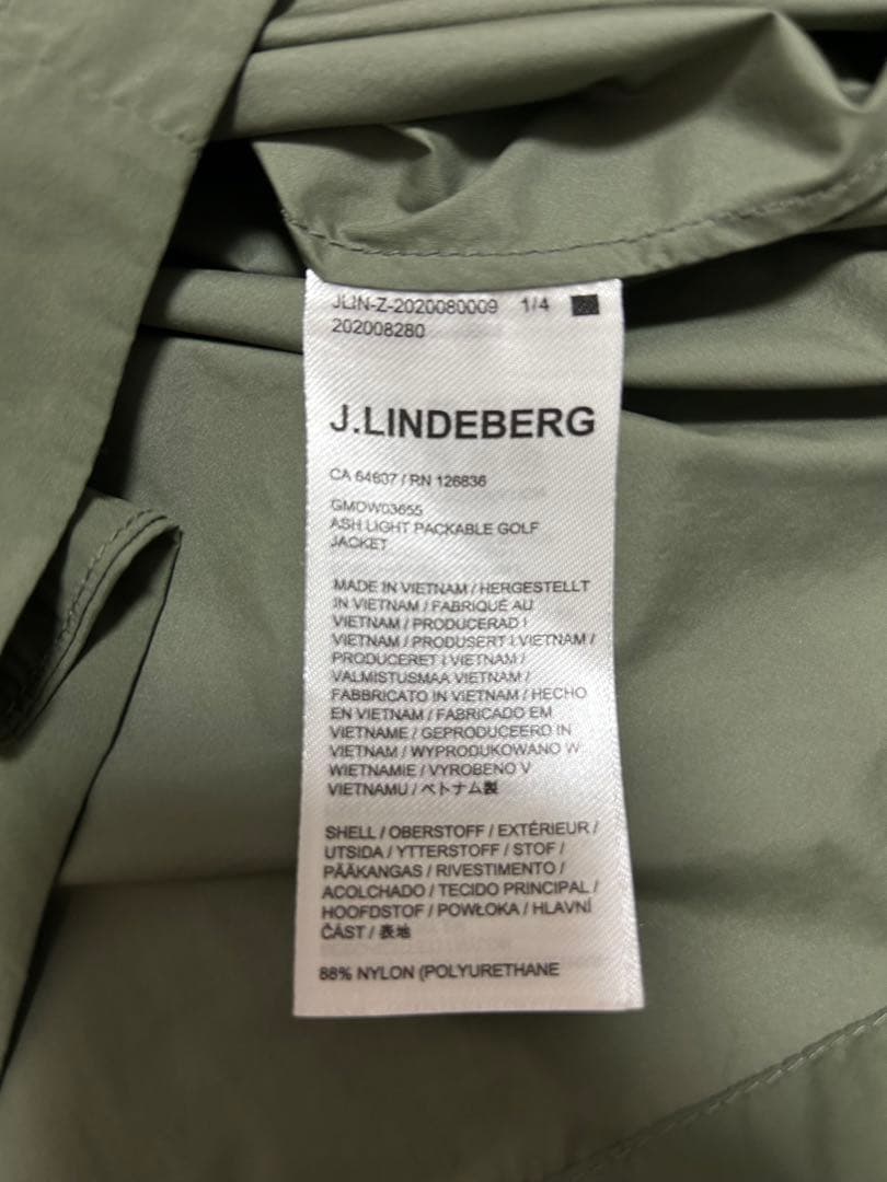 J.LINDEBERG ゴルフ ポケッタブル軽量ブルゾン 男性用 Sサイズ
