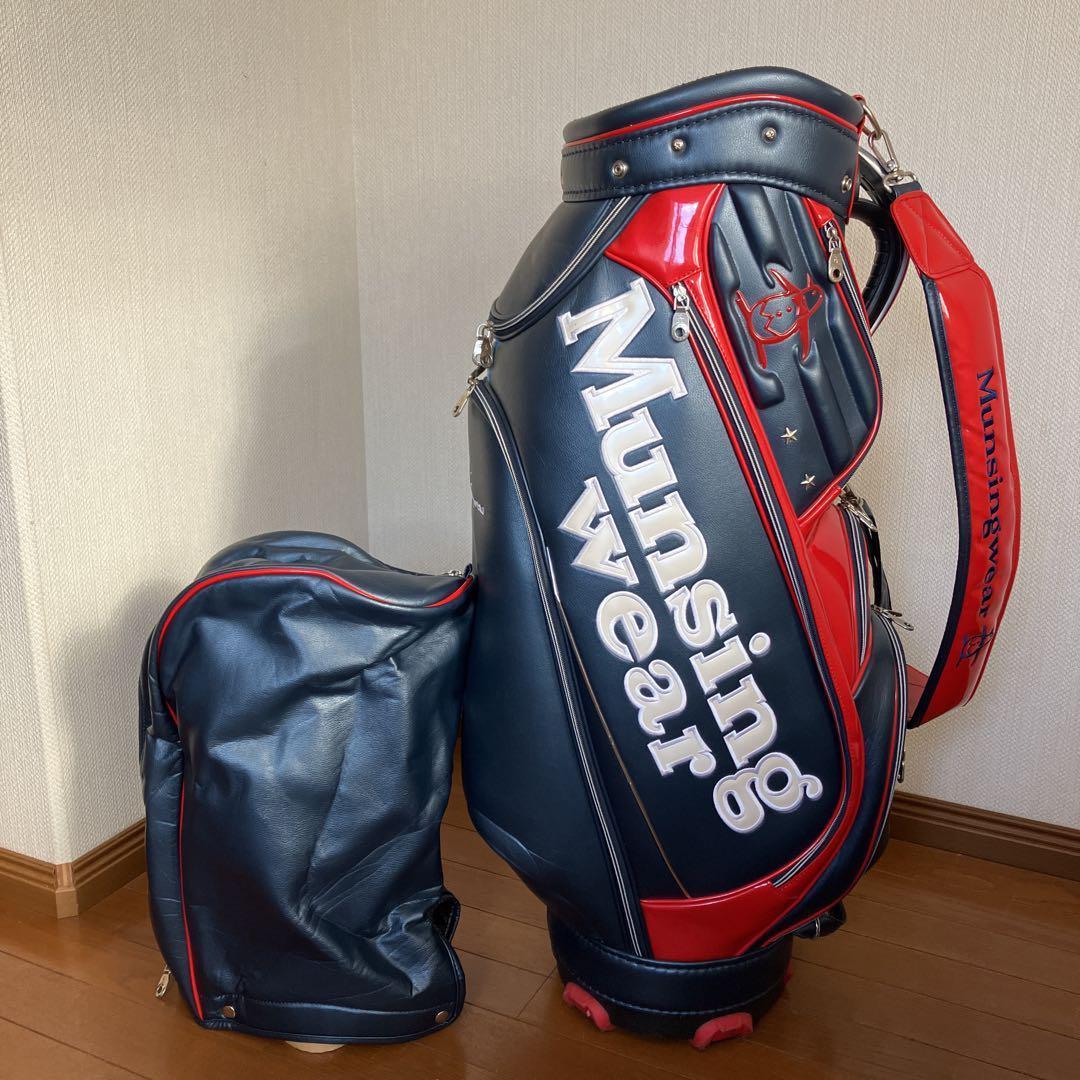 AB-096 マンシングウェア キャディバッグ 中古 6分割 カート型 送料無料