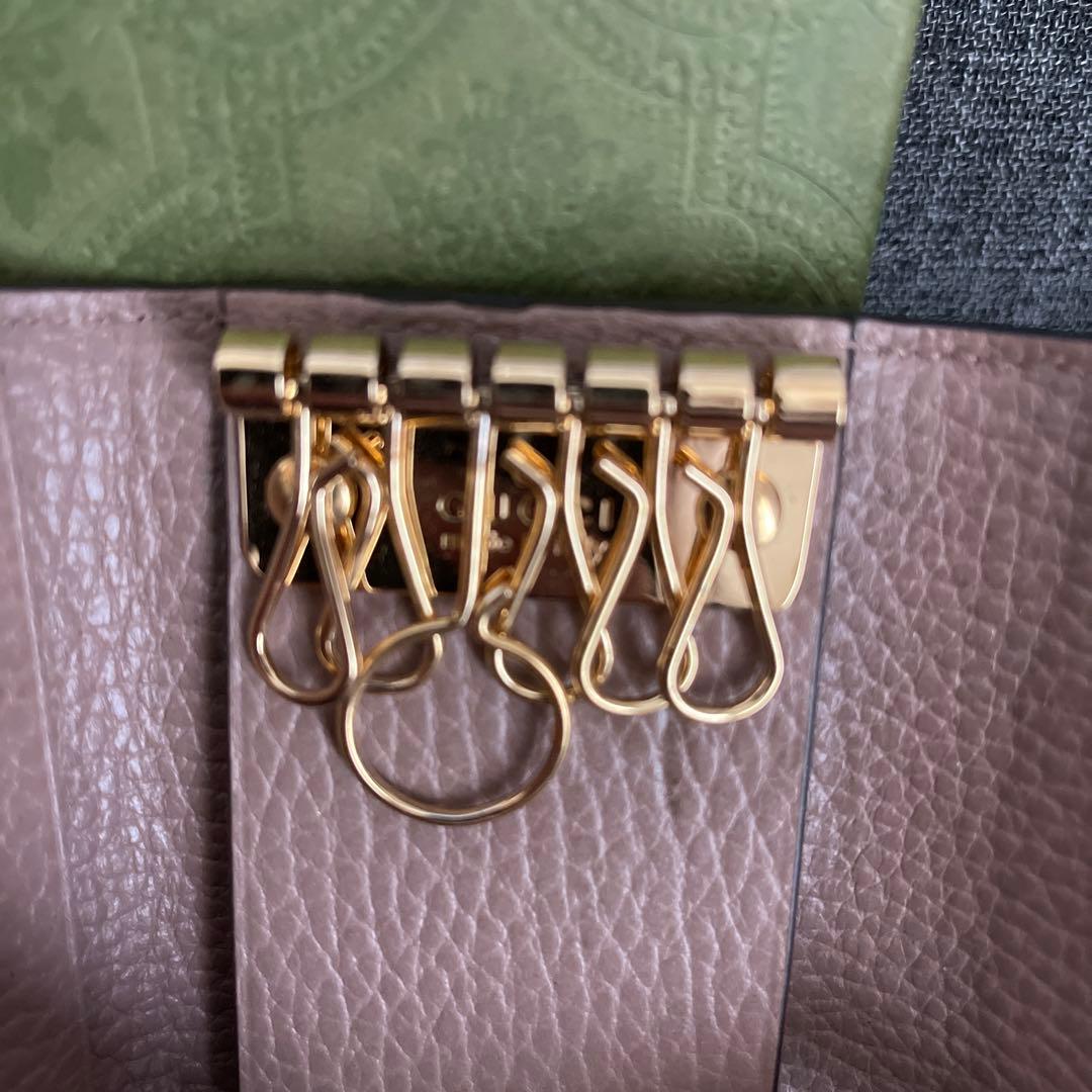 GUCCI レザーキーケース ブラウン/ベージュ