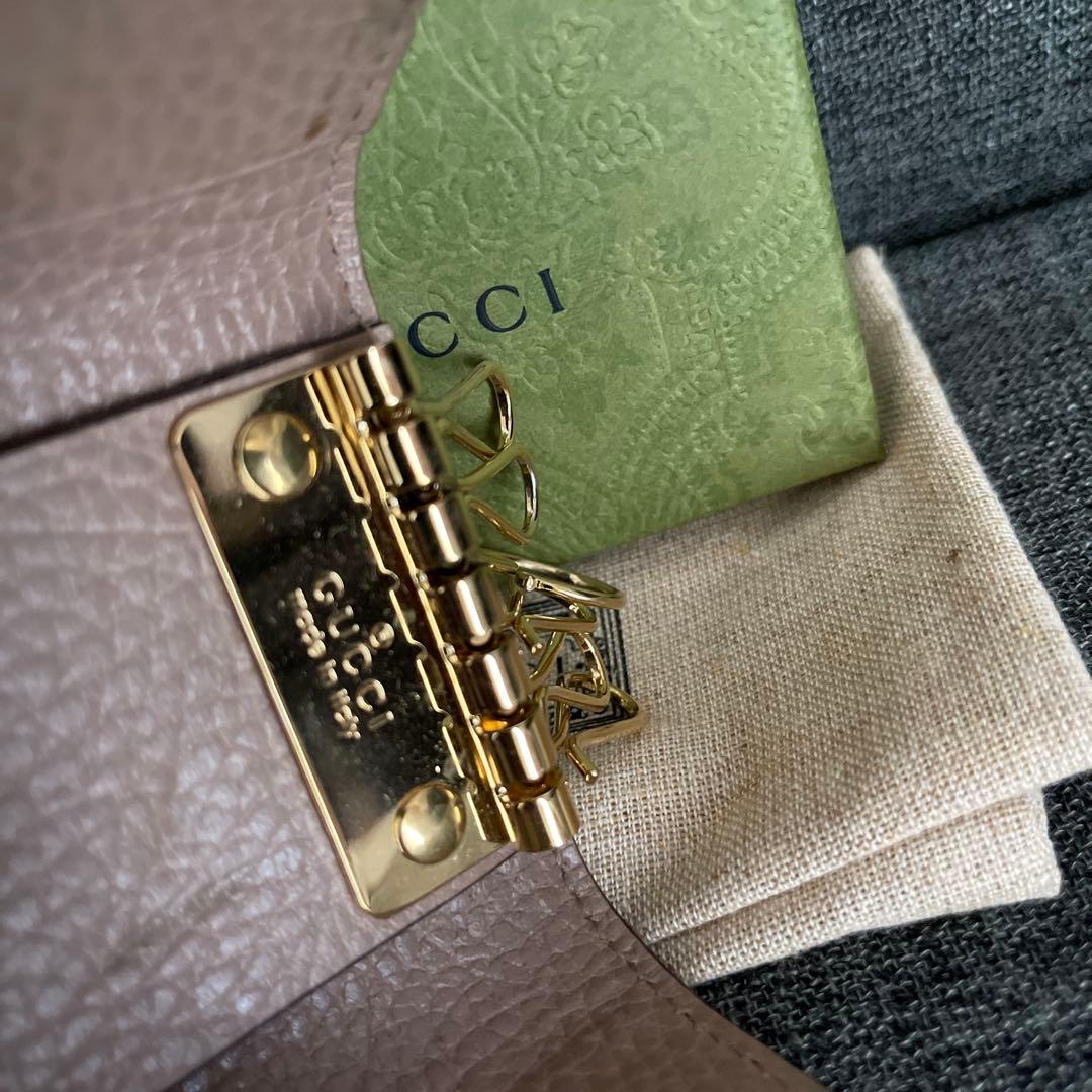 GUCCI レザーキーケース ブラウン/ベージュ
