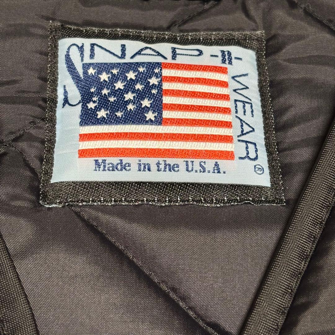 USA製　SNAP'N'WEAR　スナップンウエア　キルティング　ベスト　黒　M