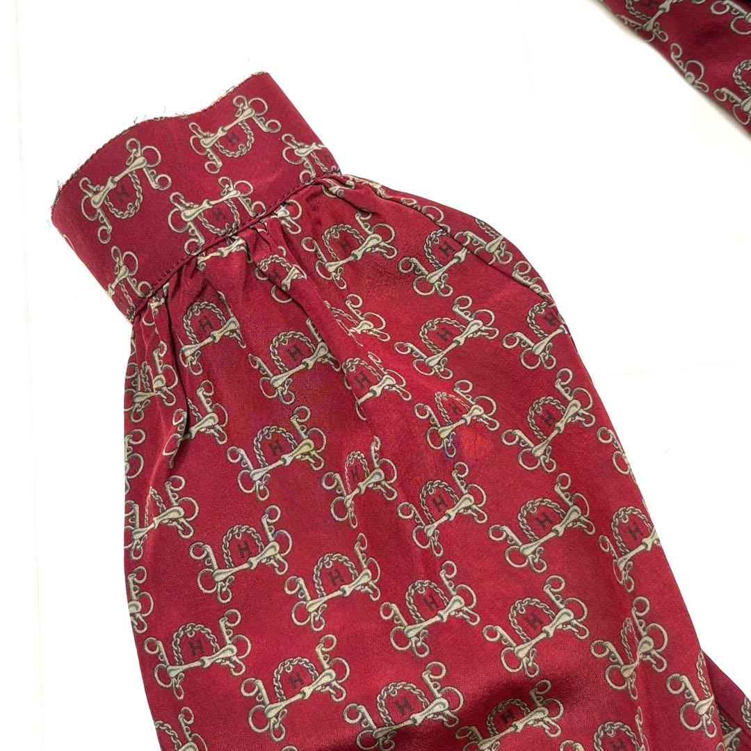 HERMES エルメス　ヴィンテージ　ロングワンピース　Hロゴ総柄　訳あり大特価