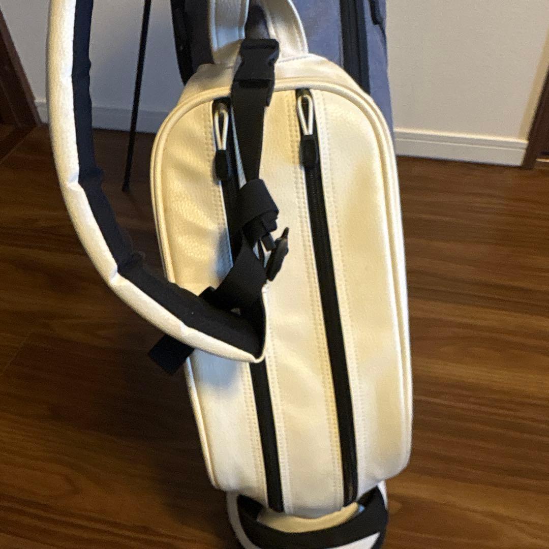 【ジャンク品】JONES キャディバッグ スタンド付き ホワイト/グレー