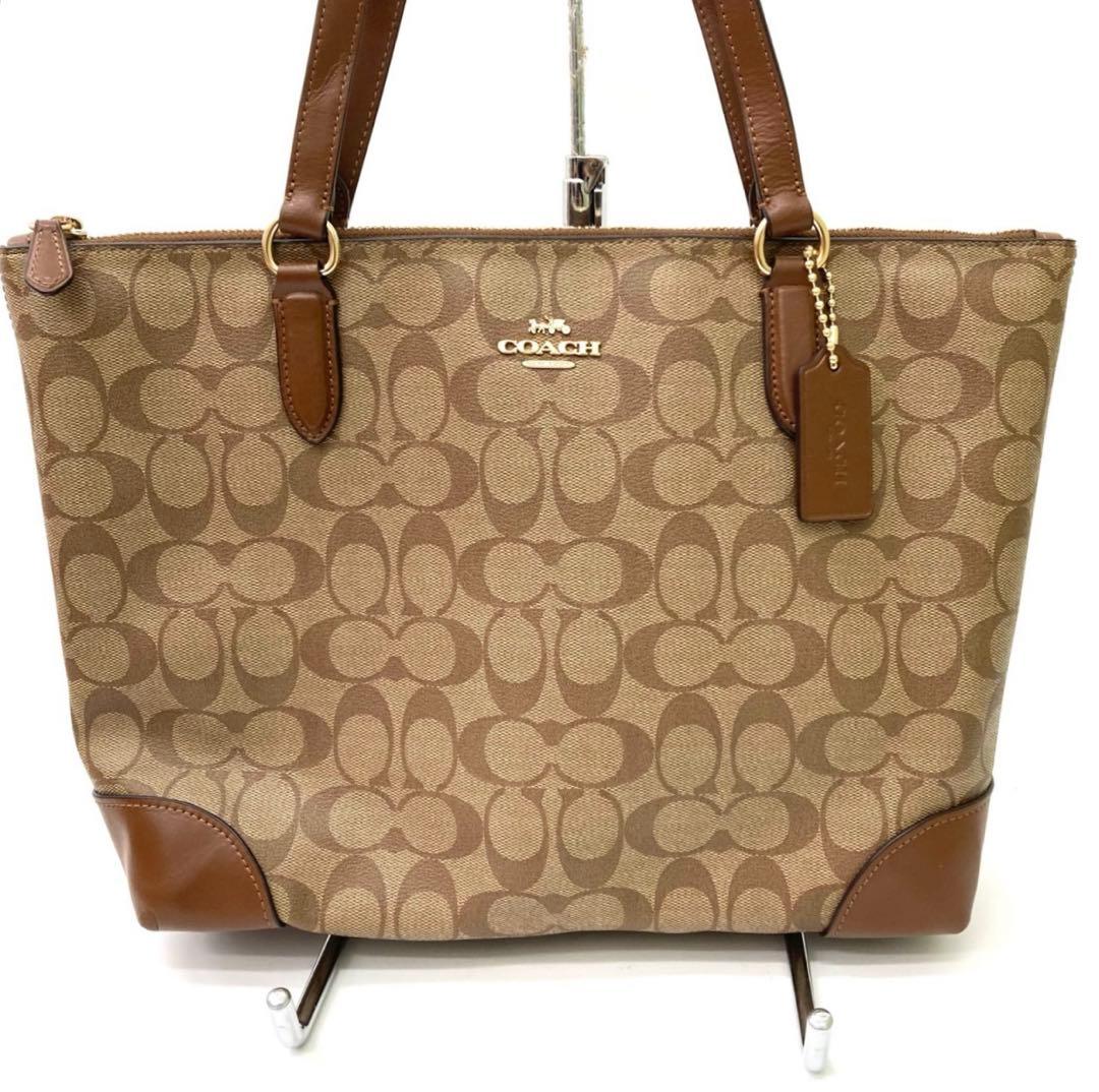 【COACH】コーチ シグネチャー柄 トートバッグ ブラウン F29208