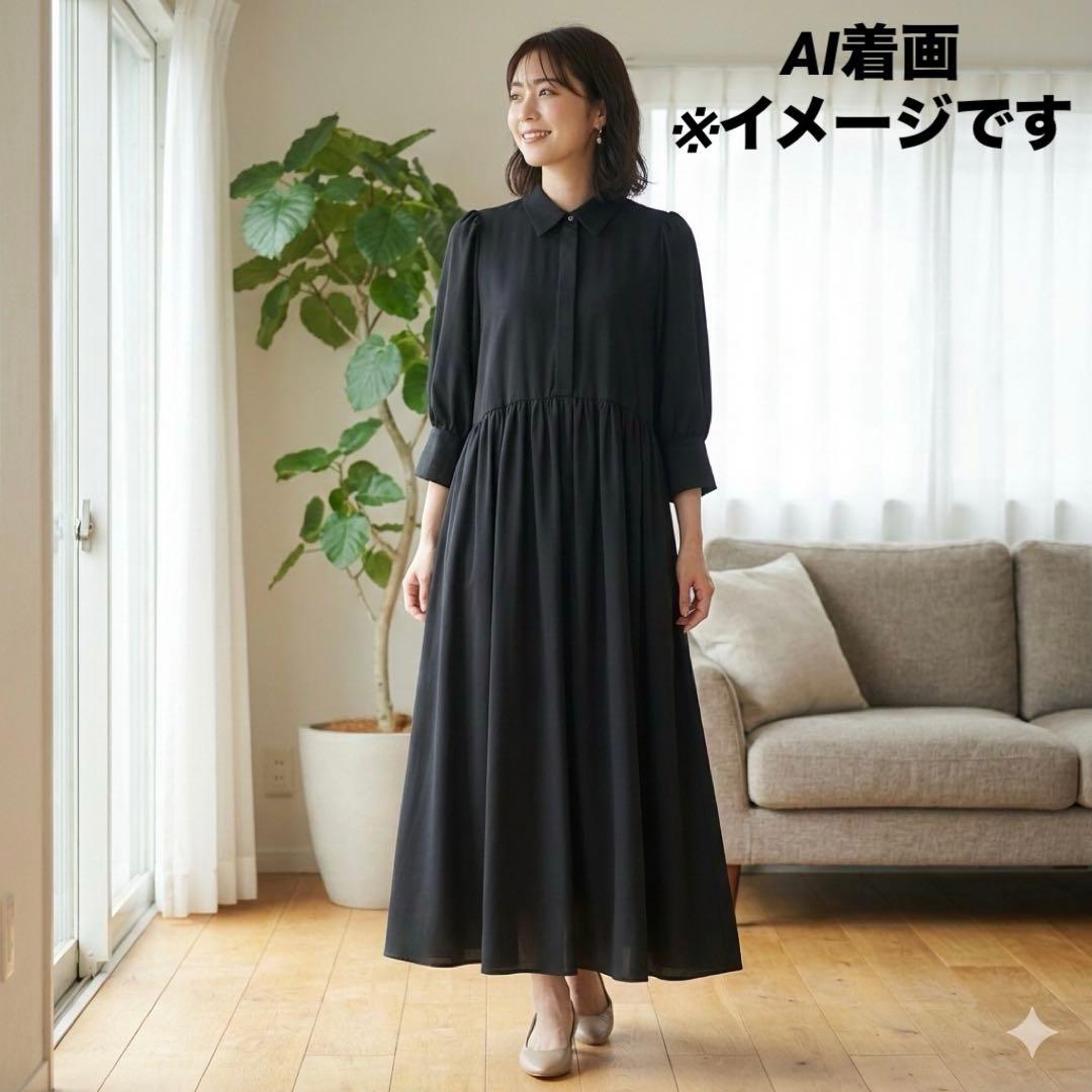 スリースクエア ブラウスフレアワンピース　フレアシャツワンピース　VERY別注