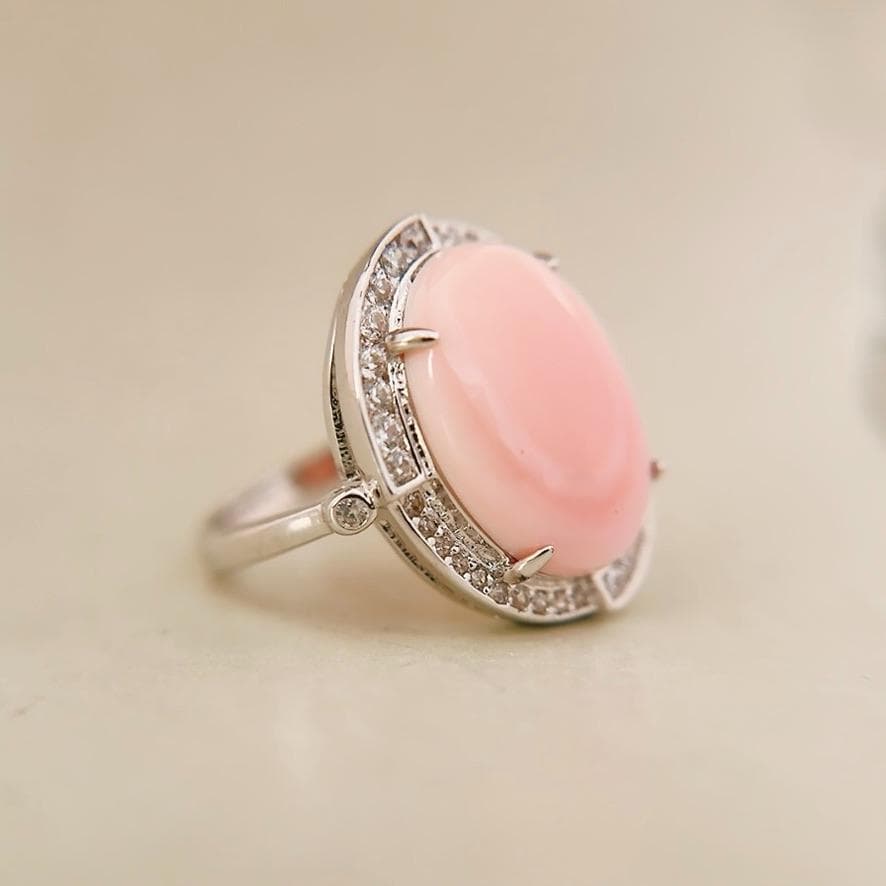 (˶'ᵕ'˶)⸝♡ SV925 ピンク コンクシェル シルバーリング 美品