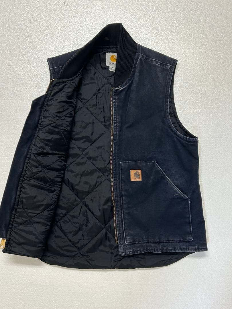 古着 Carhartt カーハート ダックベスト メキシコ製　ネイビー