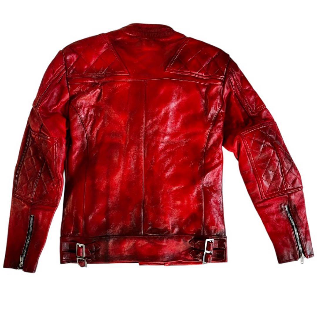 ALA Semi-Double Riders Jacket RED USED加工