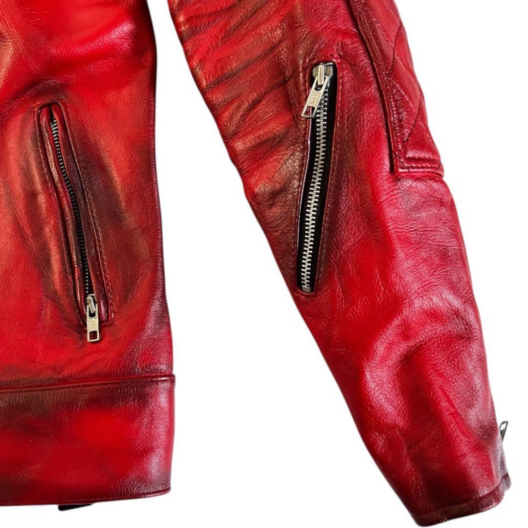 ALA Semi-Double Riders Jacket RED USED加工