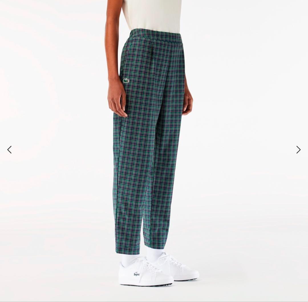 ラコステ レディース ゴルフパンツ チェック柄 XL 新品 タグ付