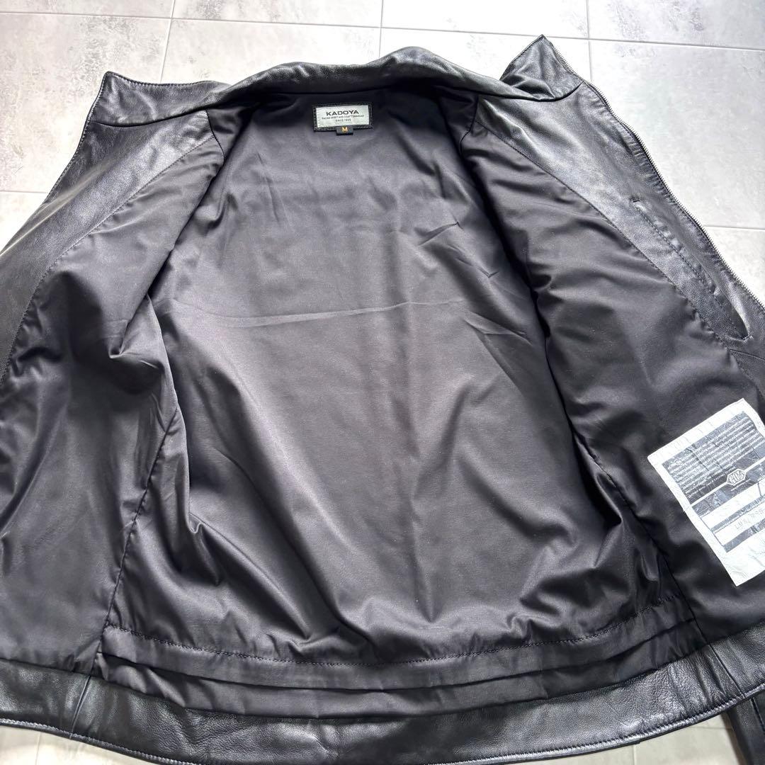 【極美品】カドヤ レザージャケット ラムレザー ブラック セミダブルライダース