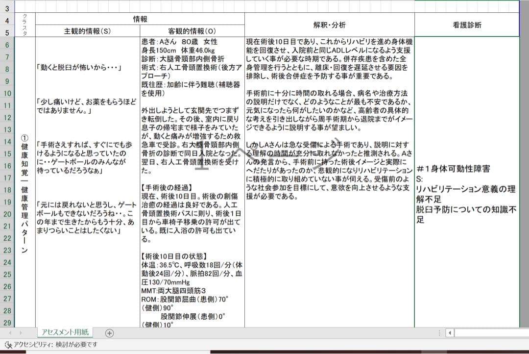 専用 看護実習 看護学生 手順書 関連図 計画 アセスメント
