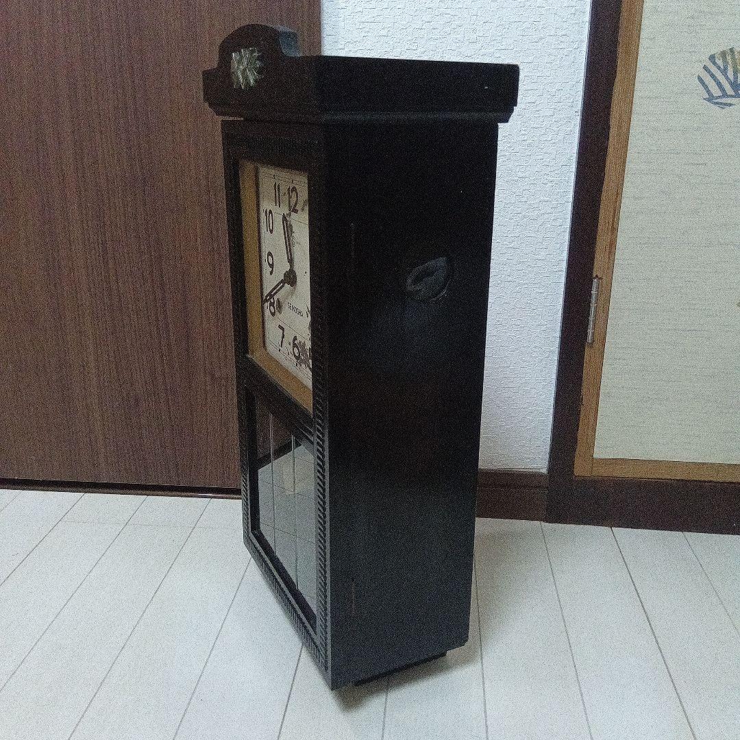 精工舎 SEIKO 宮型角文字盤柱時計 掛け時計 振り子 アンティーク 動作品