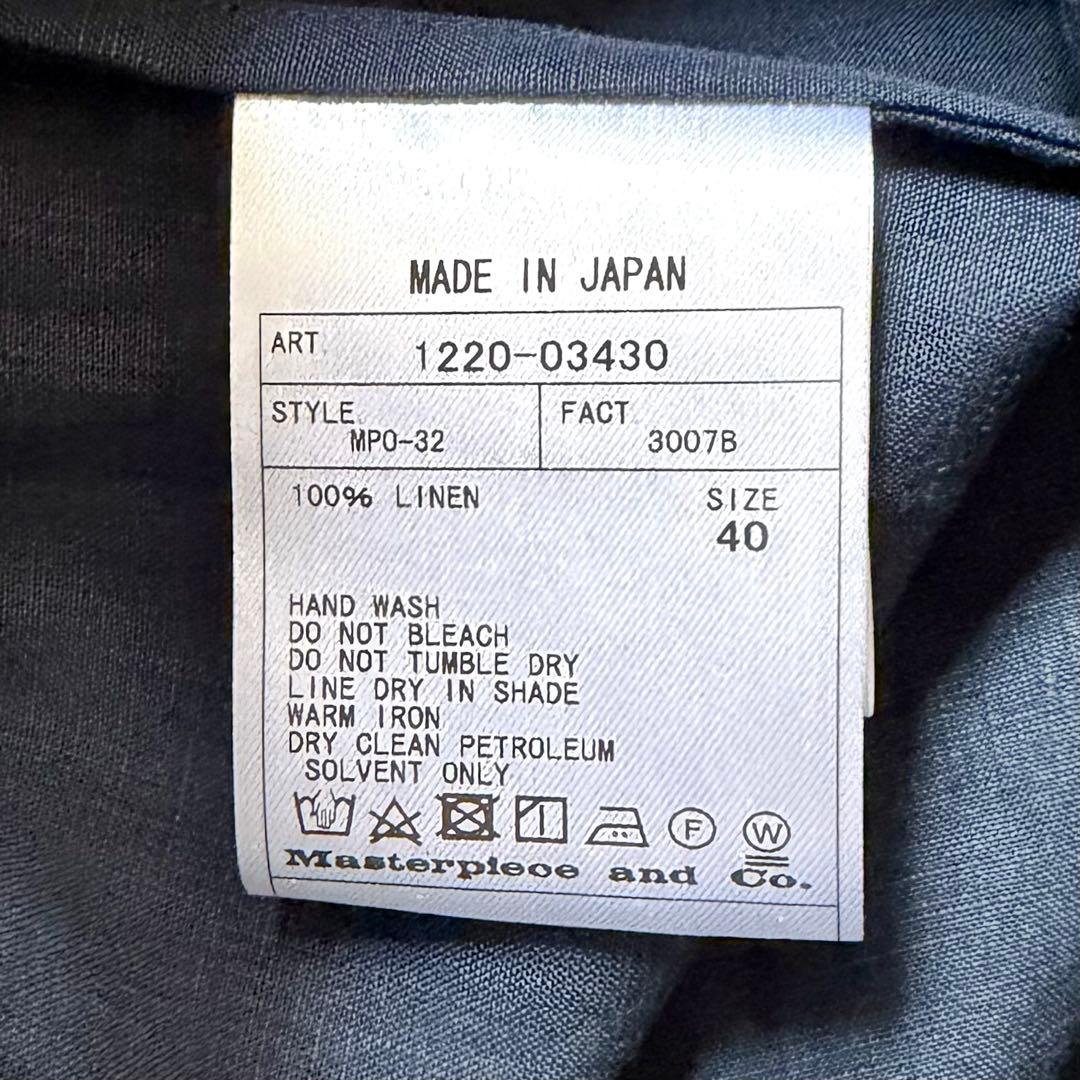 Scye リネンピンタックドレス ワンピース ネイビー L