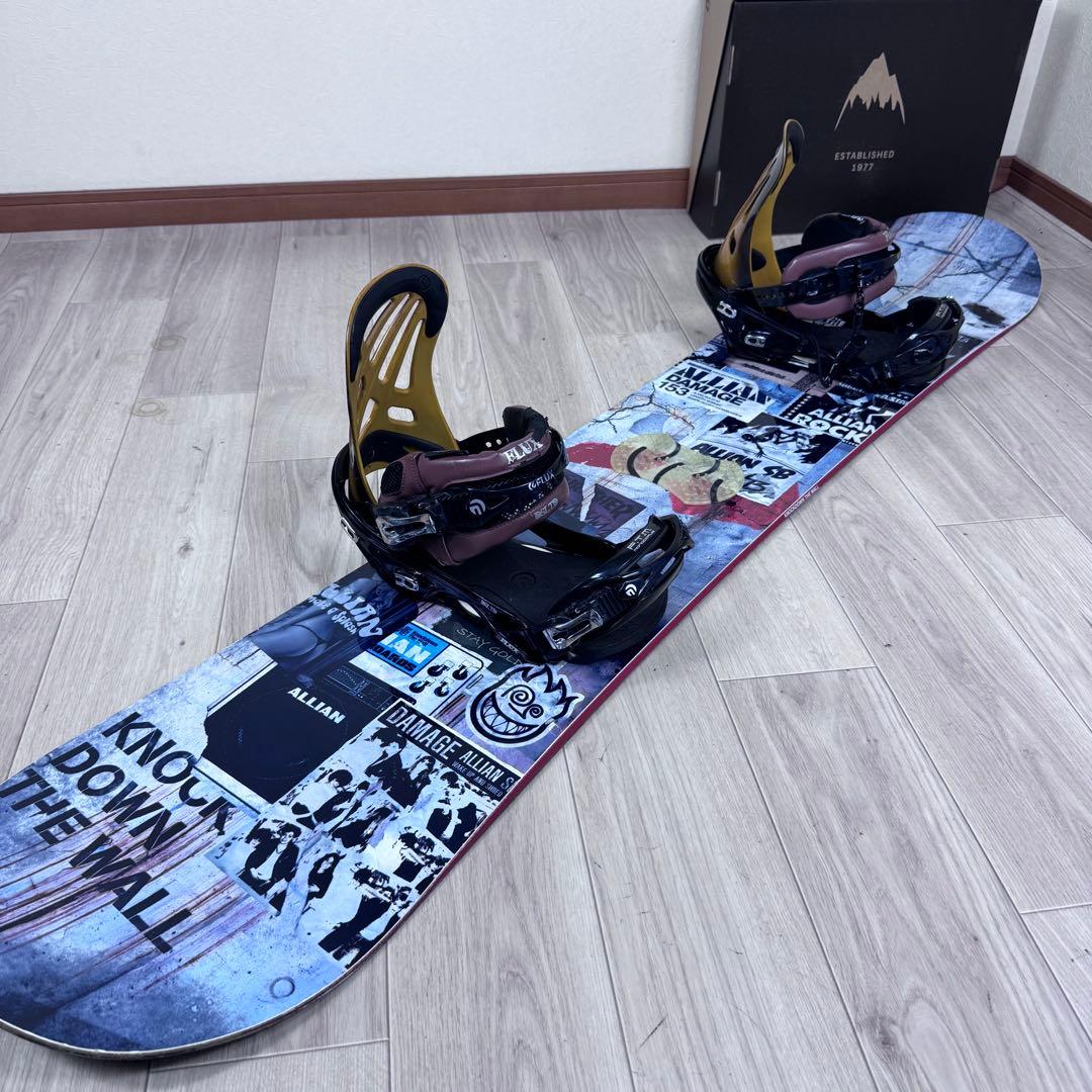 ALLIAN DAMAGE 153cm FLUX GS スノーボードセット
