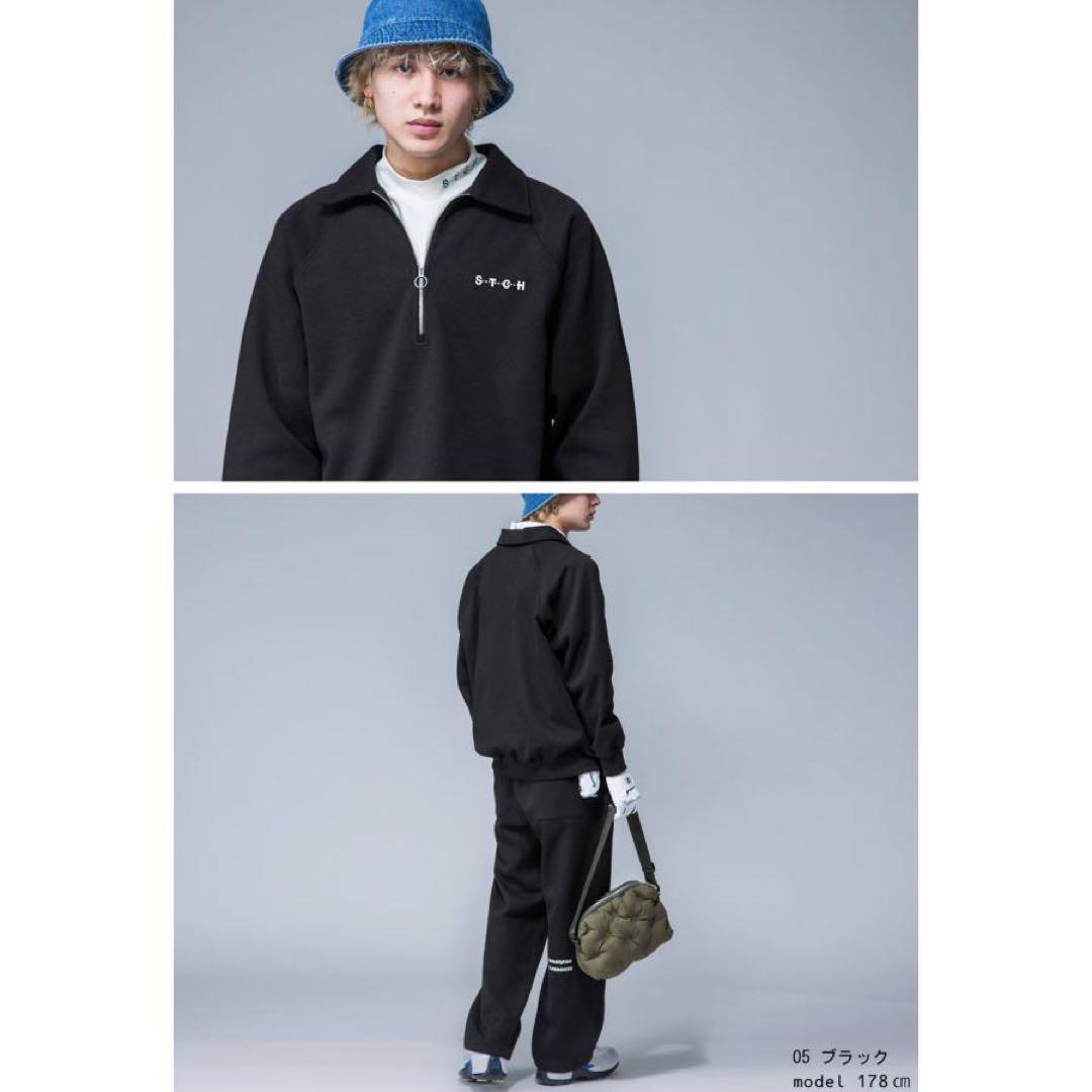 定価¥15,000＊antiqua ゴルフ STCH＊ハーフジップトップス 黒