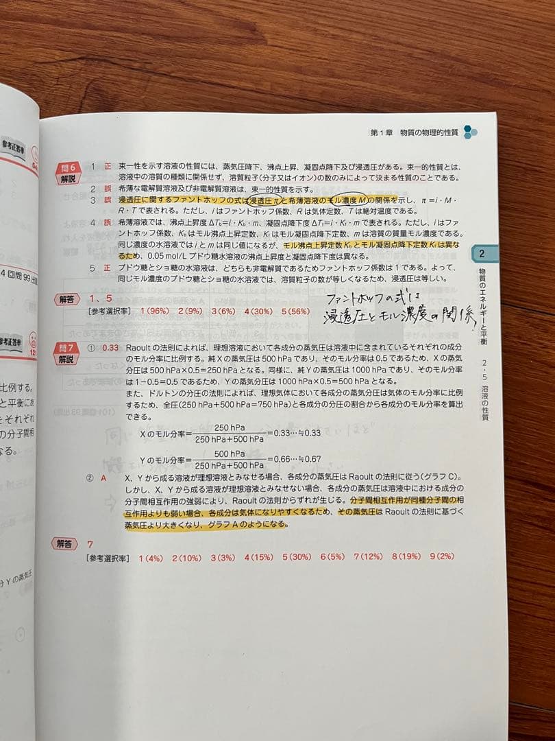 薬剤師国家試験111回青本青問セット　書き込みあり