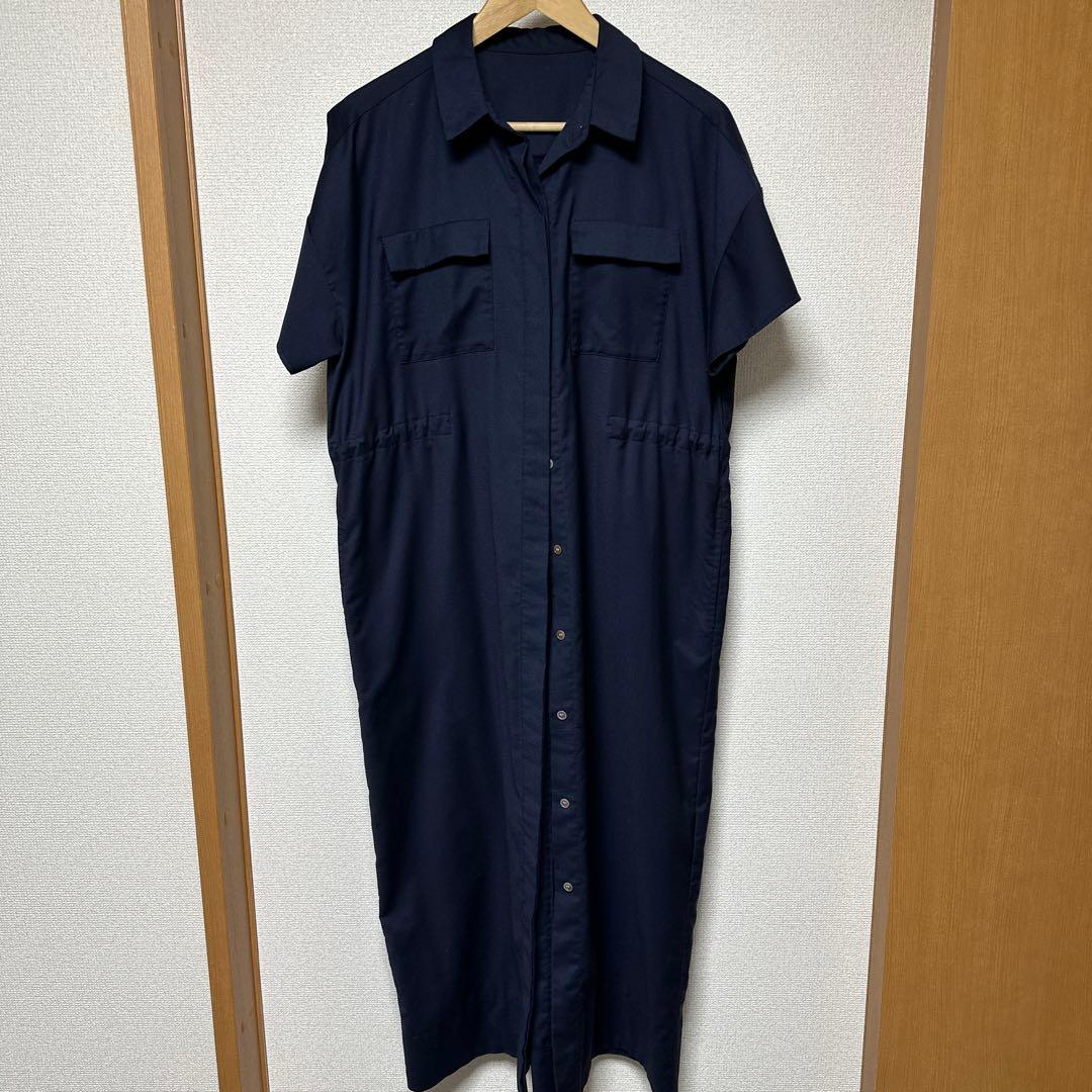 ソージュ soeju ロングシャツワンピース　トール　ネイビー