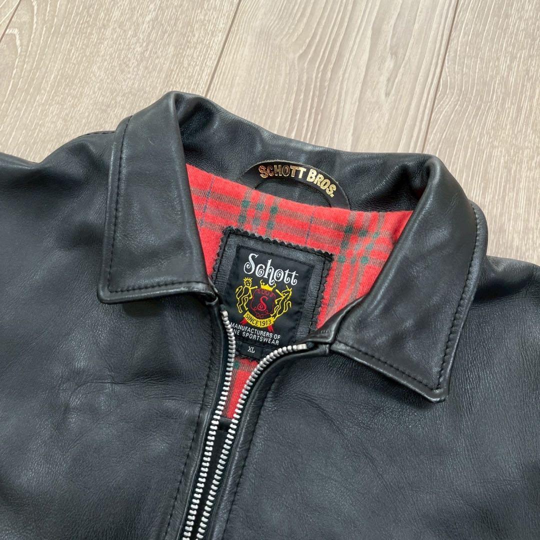 【神サイズ】Schott レザー トラッカージャケット ブラック XL 牛革
