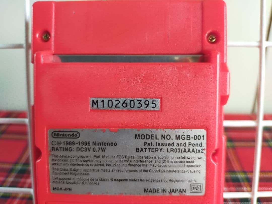 ゲームボーイ　本体　USED　赤　ジャンク品