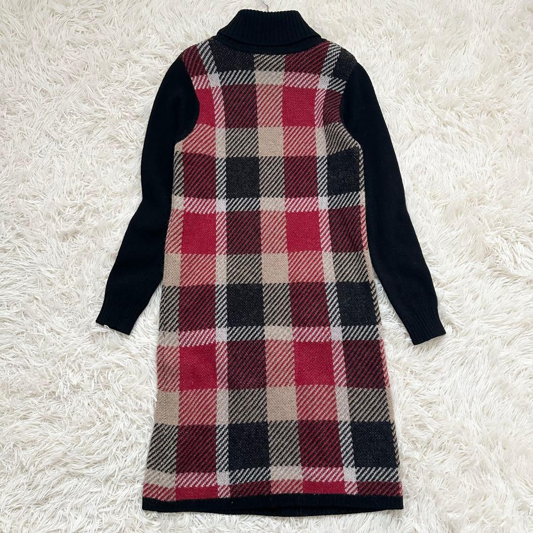 ブルーレーベルクレストブリッジ モヘヤ混 タートルネックニットワンピース M