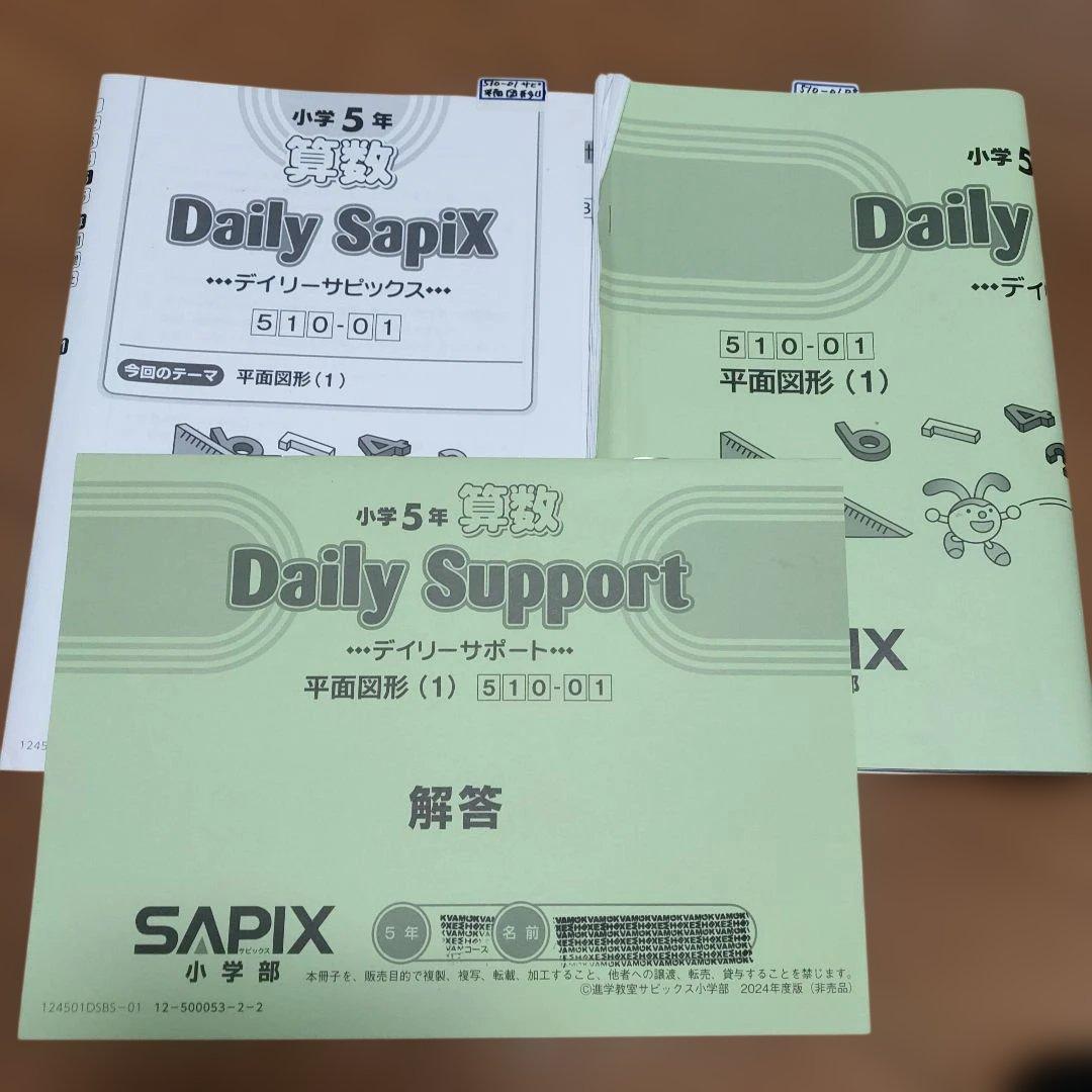 サピックス　SAPIX 小学5年算数 デイリー サポートなど1年分　使用済み