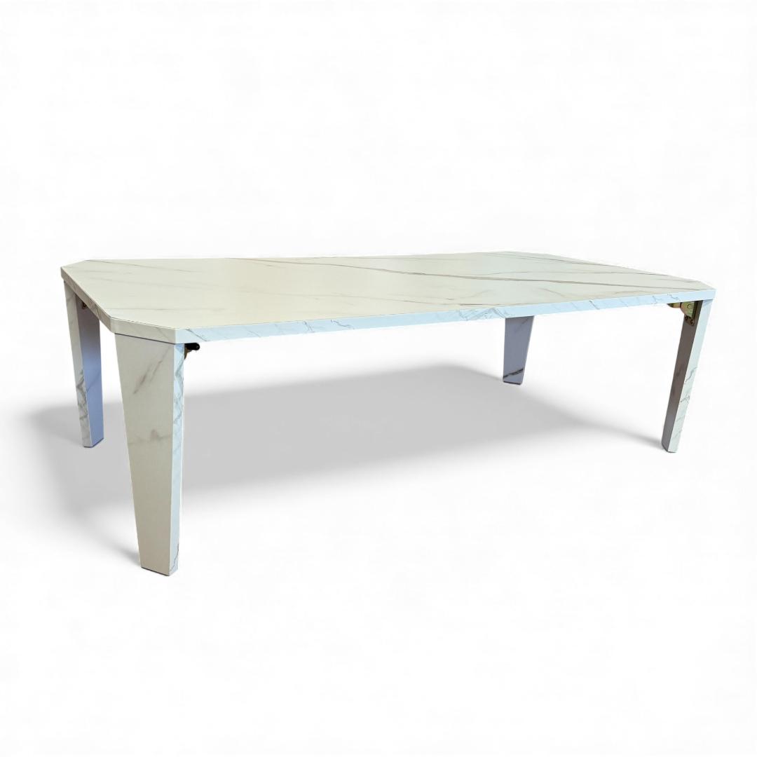 大理石柄　【新品訳あり】105㎝幅　ワイド 折りたたみ テーブル　アウトレット