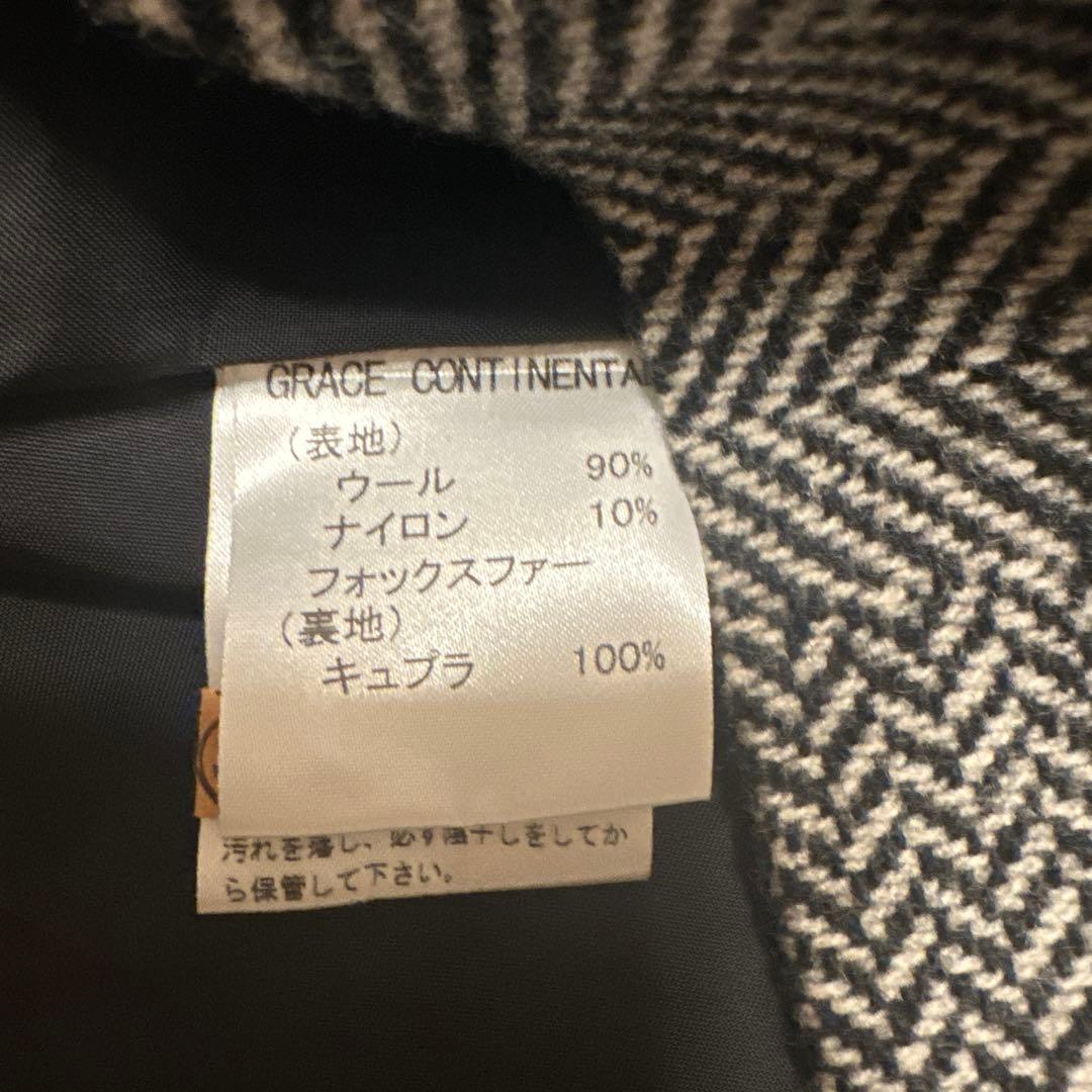 GRACE CONTINENTAL ヘリンボーン ケープコート
