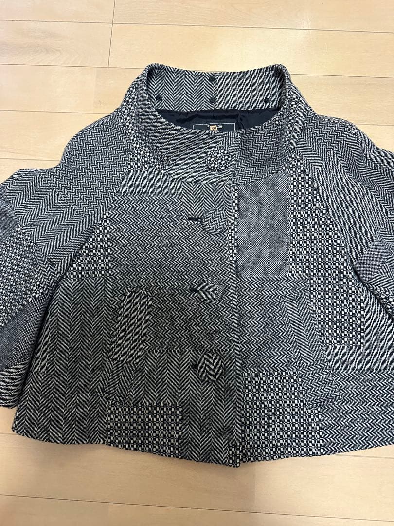 GRACE CONTINENTAL ヘリンボーン ケープコート