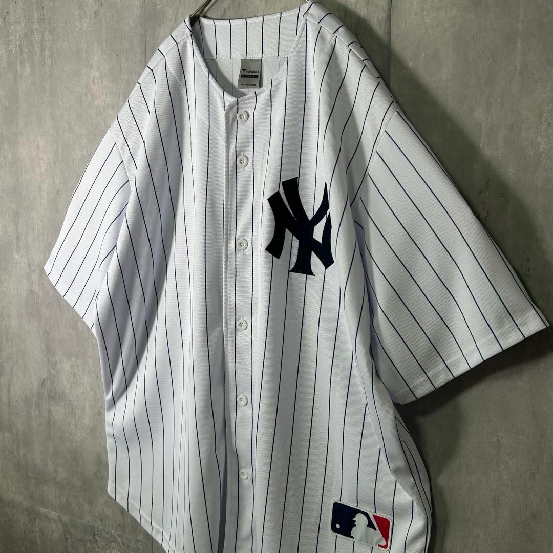 Fanatics ヤンキース ベースボールシャツ ストライプ XL 白