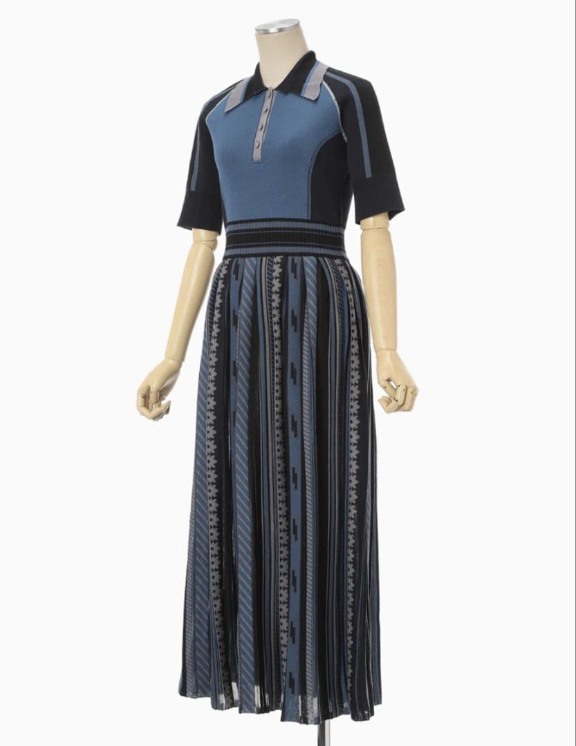 25fw　Geometric Pattern Knitted Dress