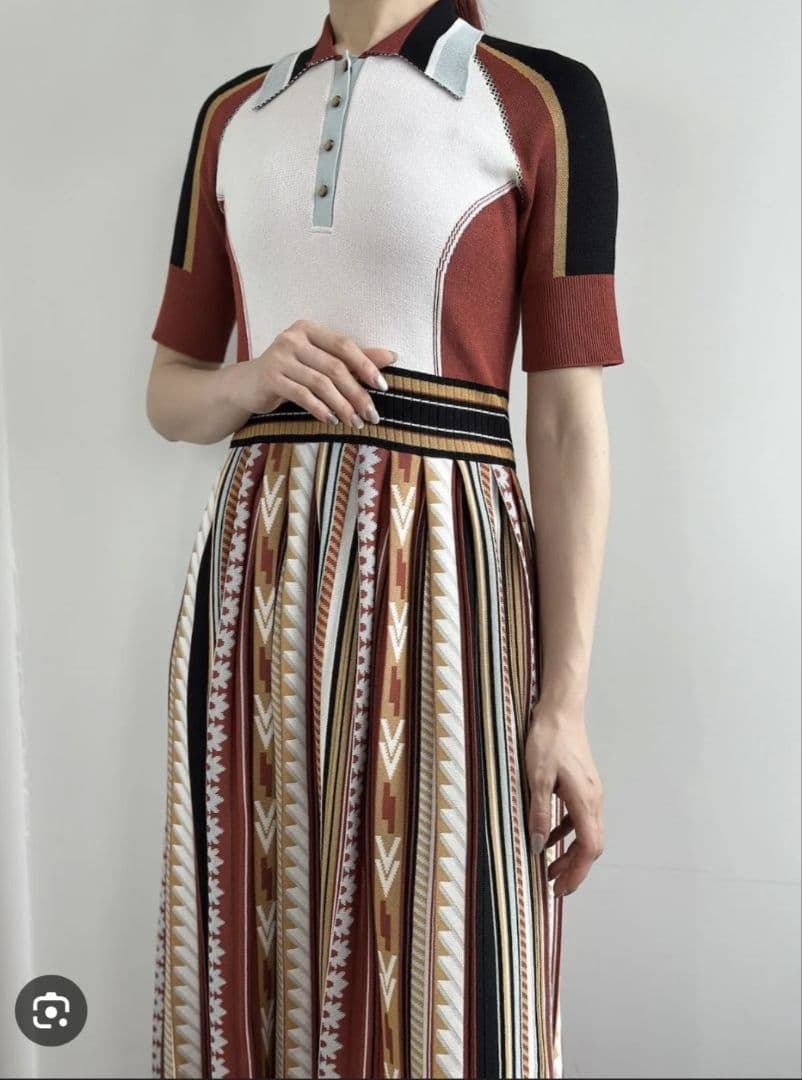 25fw　Geometric Pattern Knitted Dress