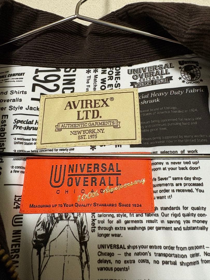AVIREX ブラックジャケット ユニバーサルオーバーオールコラボ