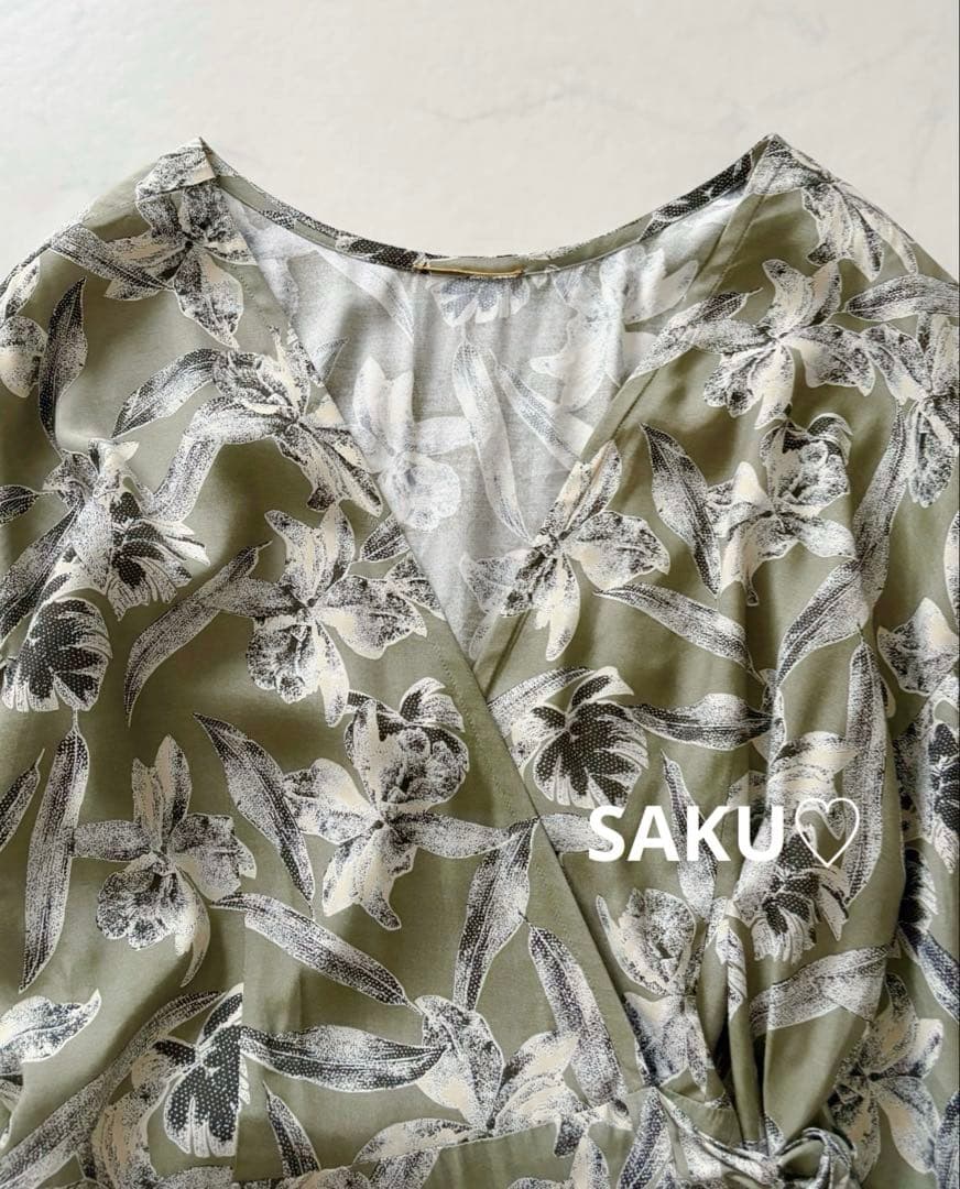 みほ様❣️37400円 L'Appartement フラワープリントラップドレス