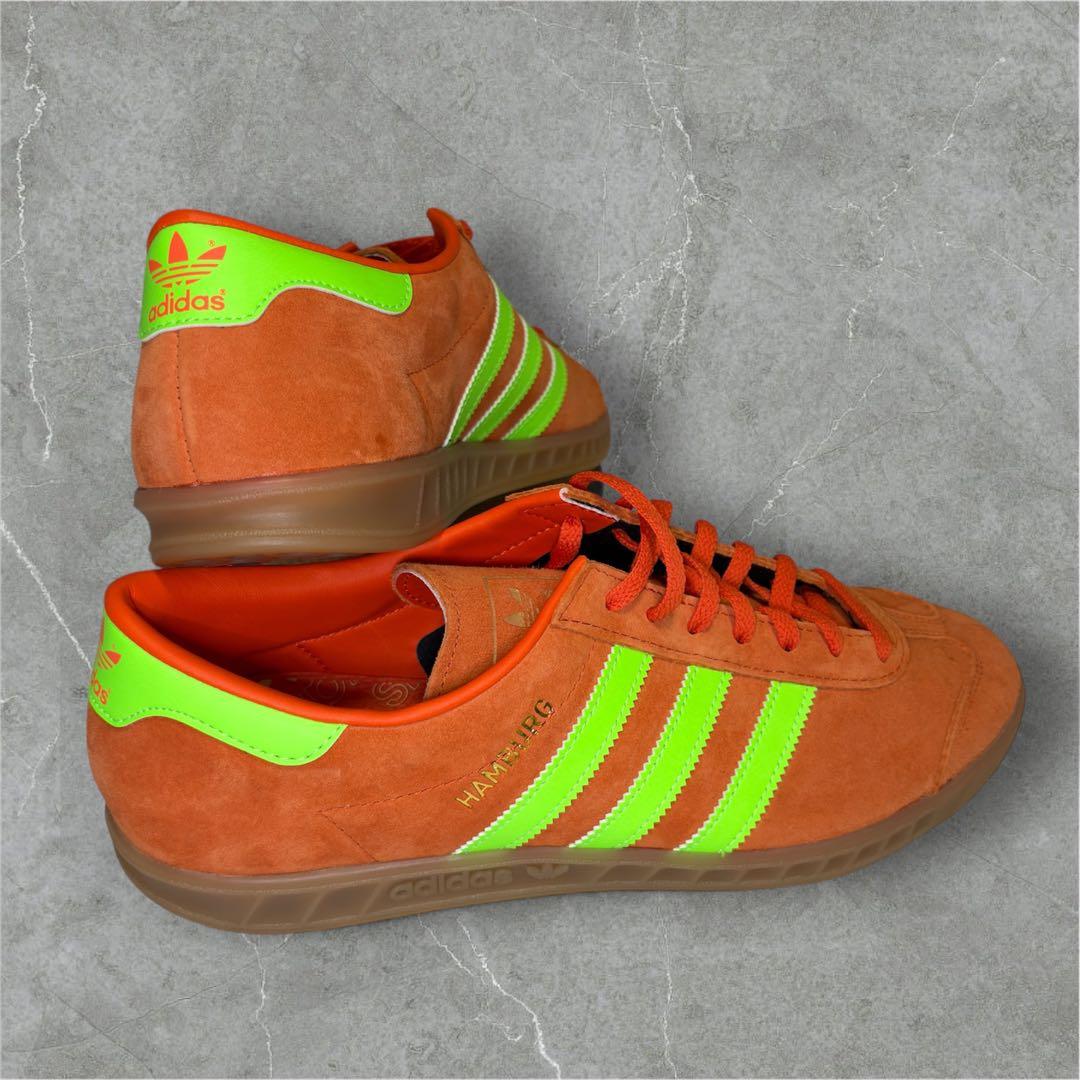 【新品/未使用】adidas ハンブルグ オレンジ×グリーン 27.5cm