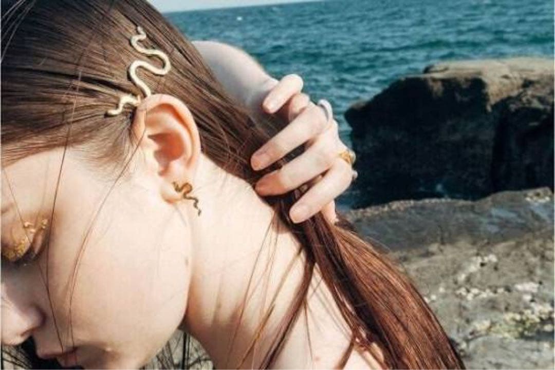 2点セットUnevenness Hair Pierce スネークウェーブヘアピン