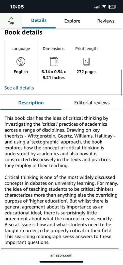 洋書 Critical Thinking and Language
