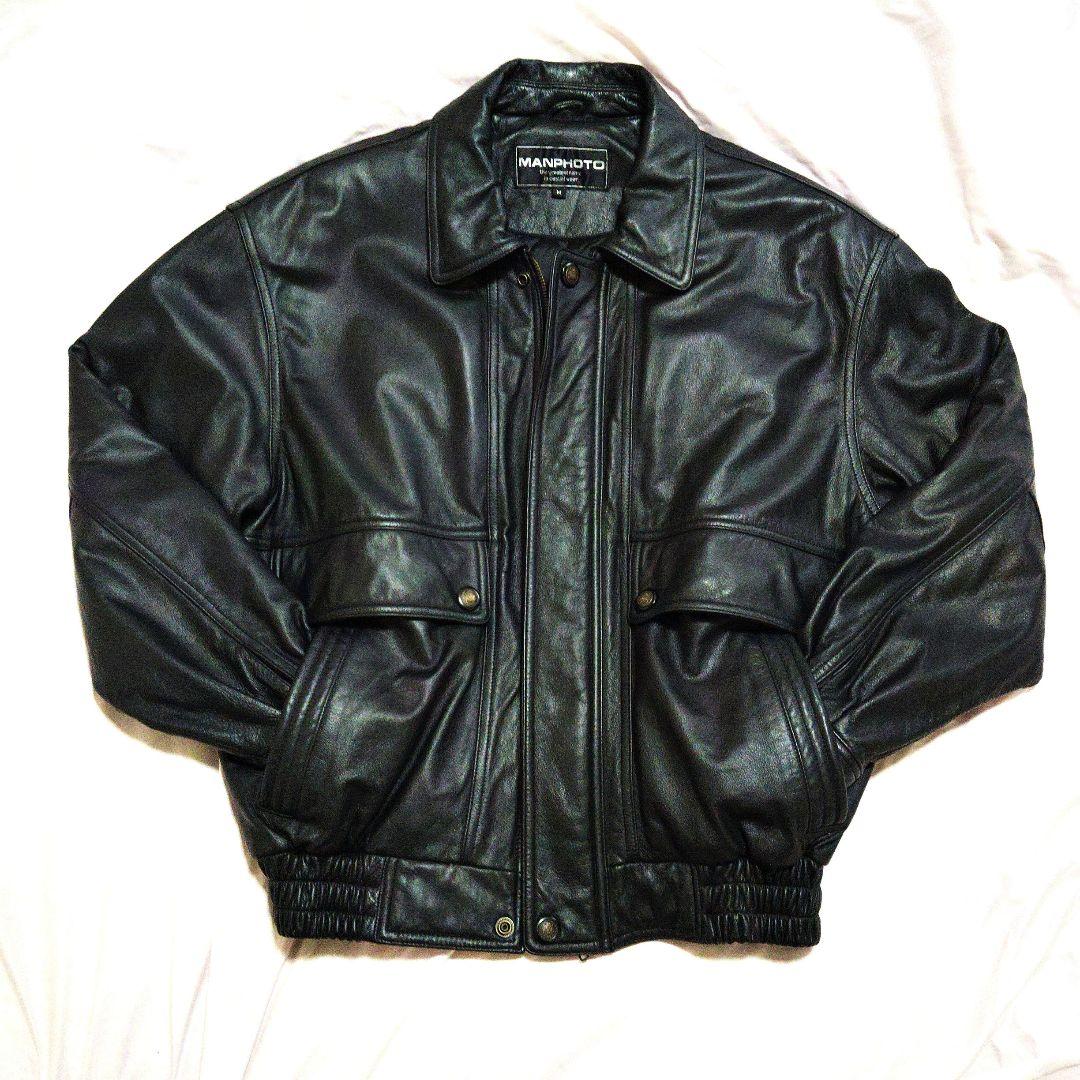 【美品・牛革・M】MANPHOTO　レザージャケット
