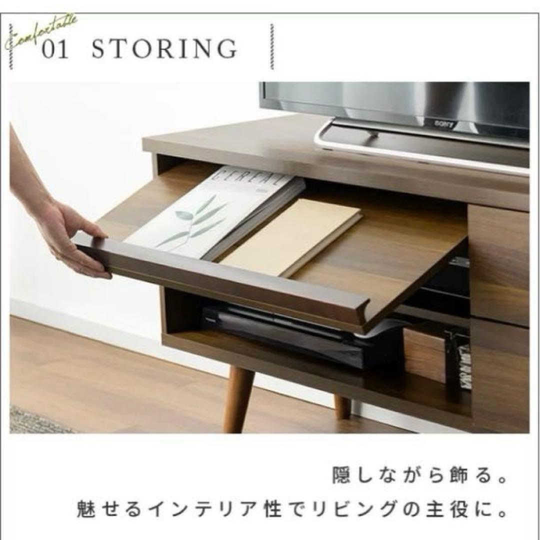 【定価半額以下】収納付き多目的テレビ台(ダークブラウン)